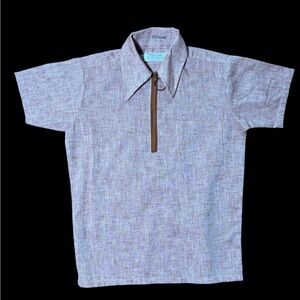 Kids Vintage Short Sleeve with Zip Up Collar